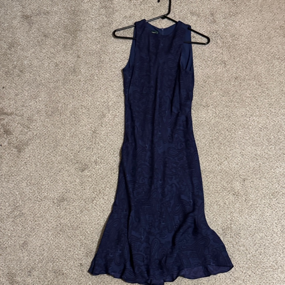 Lauren Ralph Lauren Dark Blue Patterned Maxi Dress